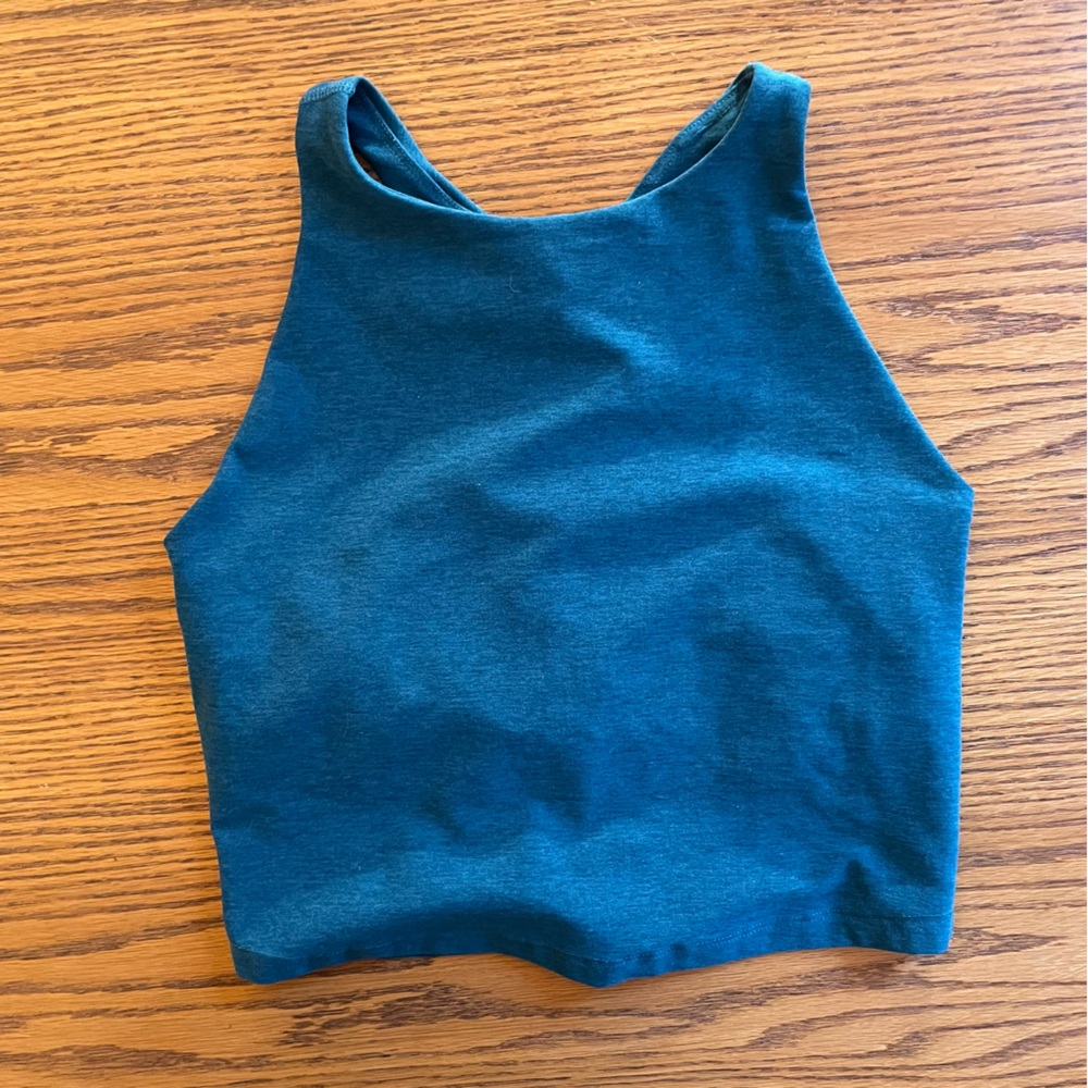 Beyond Yoga Spacedye Refocus Cropped Tank Teal Size Medium